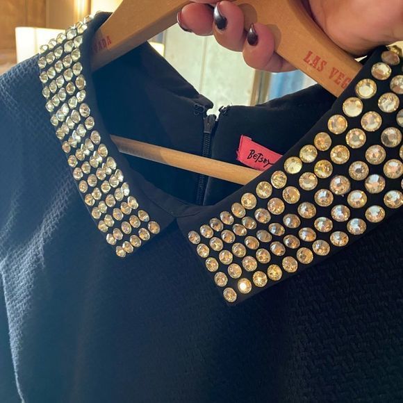 NWT: Betsey Johnson Peter Pan Sequin Collar dress 14R - Picture 6 of 11